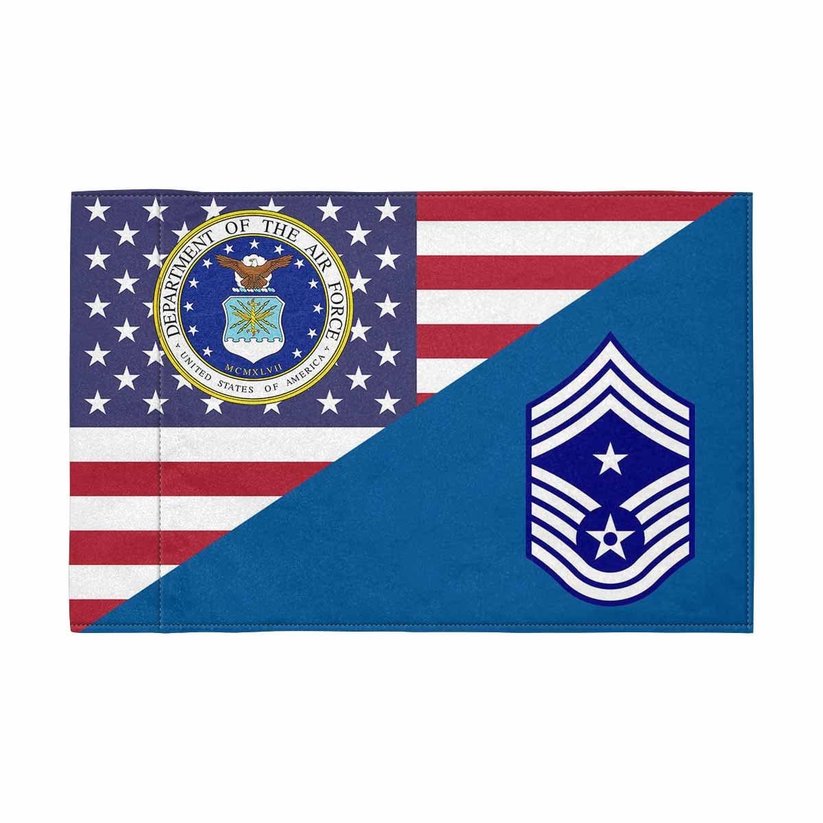 US Air Force E-9 CCM Motorcycle Flag 9" x 6" Twin-Side Printing D01-MotorcycleFlag-USAF-Veterans Nation