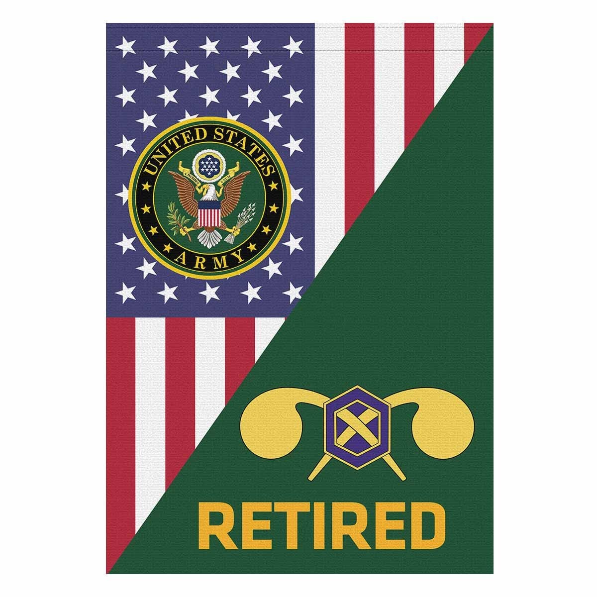 US Army Chemical Corps Retired House Flag 28 Inch x 40 Inch Twin-Side Printing-HouseFlag-Army-Branch-Veterans Nation