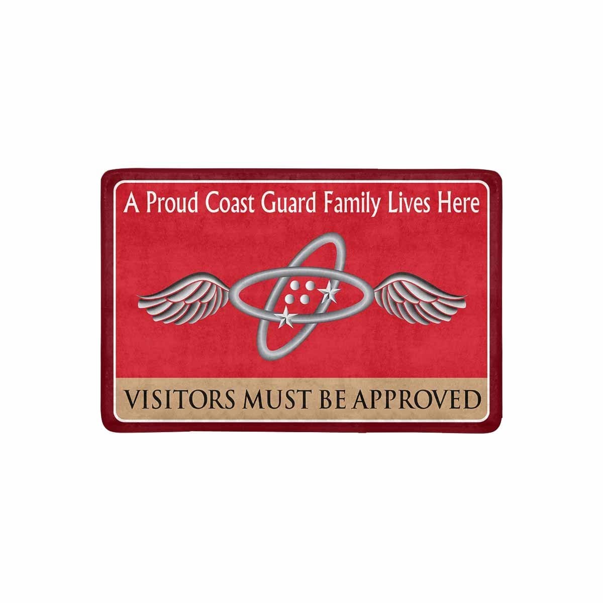 USCG AVIONICS ELECTRICAL TECHNICIAN AET Logo Family Doormat - Visitors must be approved (23.6 inches x 15.7 inches)-Doormat-USCG-Rate-Veterans Nation