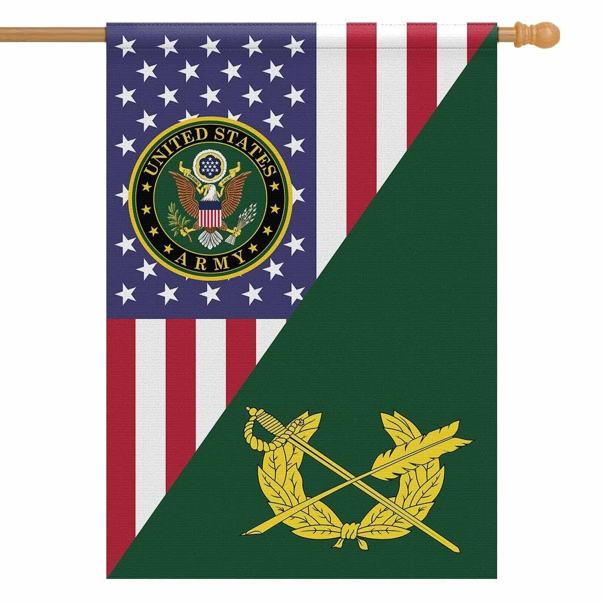 US Army Insignia With America Flag House Flag 28 Inch x 40 Inch Twin-Side Printing-HouseFlag-Army-Veterans Nation