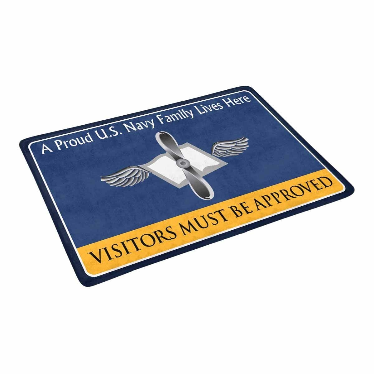Navy Aviation Maintenance Administrationman Navy AZ Family Doormat - Visitors must be approved (23,6 inches x 15,7 inches)-Doormat-Navy-Rate-Veterans Nation