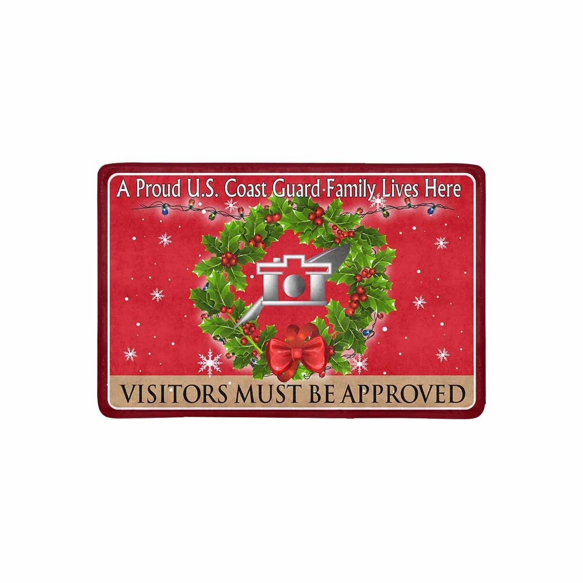 USCG PUBLIC AFFAIRS SPECIALIST PA Logo - Visitors must be approved Christmas Doormat-Doormat-USCG-Rate-Veterans Nation