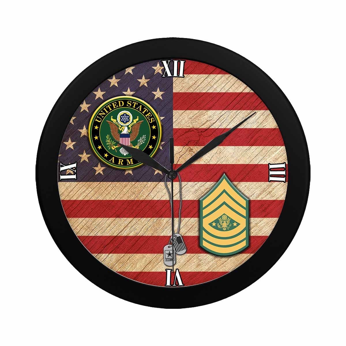 US Army E-9 Sergeant Major of the Army E9 SMA Wall Clock-WallClocks-Army-Ranks-Veterans Nation