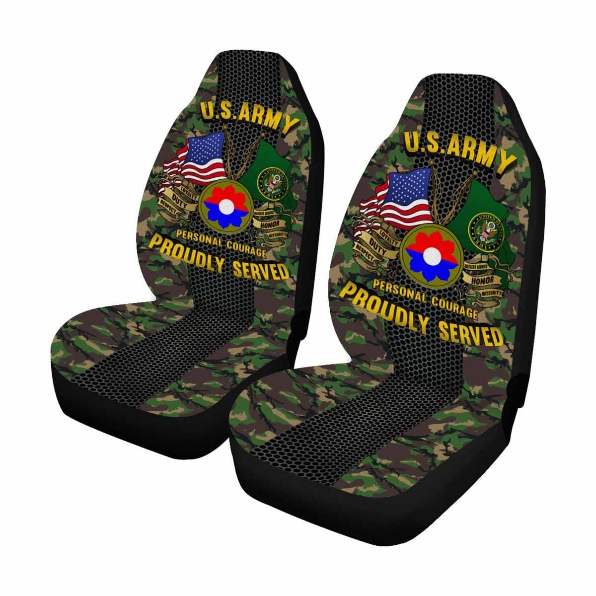 US Army 9th Infantry Division Car Seat Covers (Set of 2)-SeatCovers-Army-CSIB-Veterans Nation