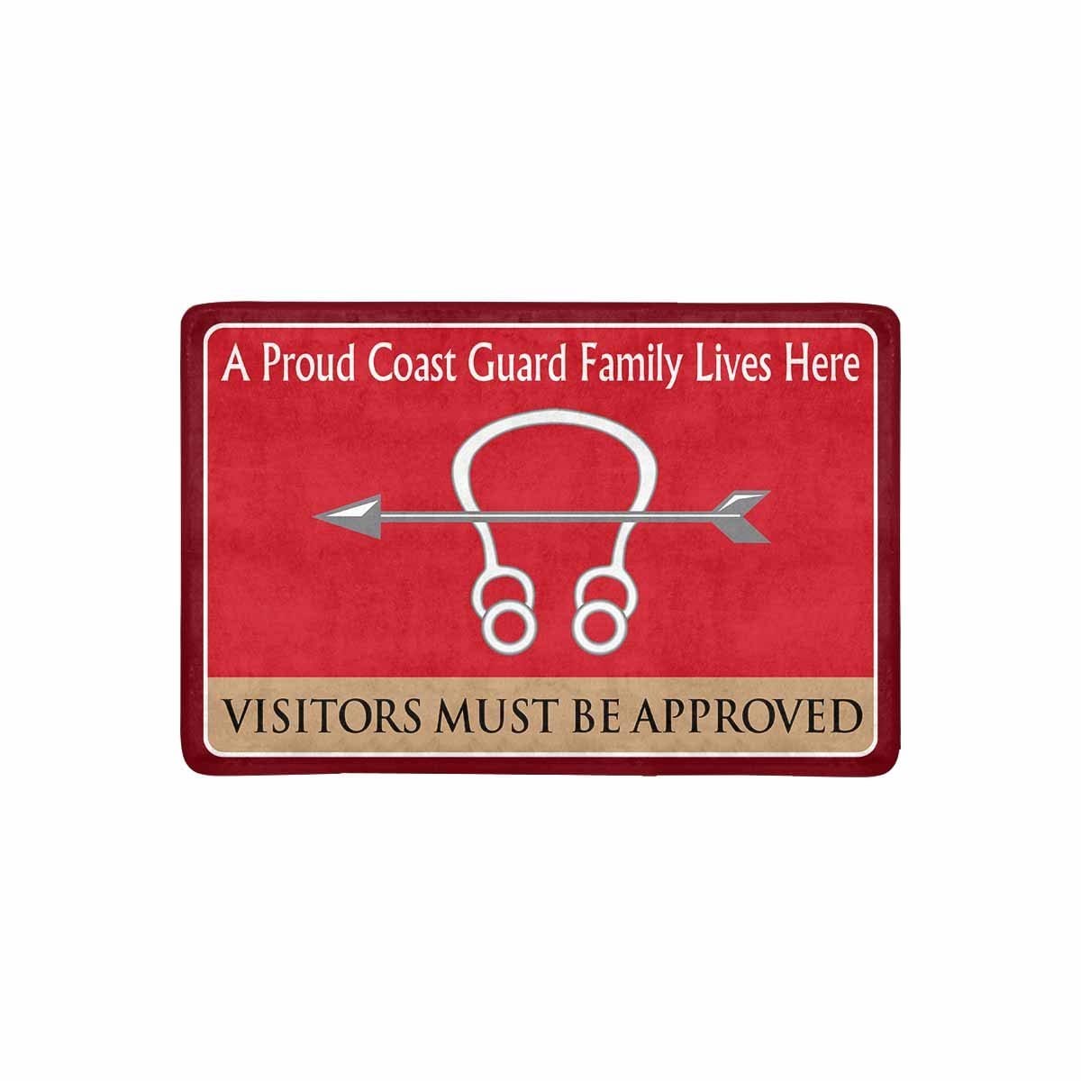 US Coast Guard Sonar Technician ST Logo Family Doormat - Visitors must be approved (23.6 inches x 15.7 inches)-Doormat-USCG-Rate-Veterans Nation