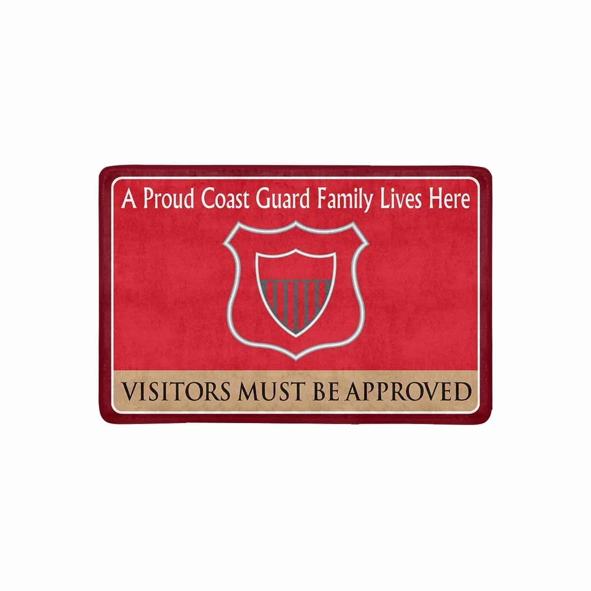 USCG MARITIME ENFORCEMENT ME Logo Family Doormat - Visitors must be approved (23.6 inches x 15.7 inches)-Doormat-USCG-Rate-Veterans Nation