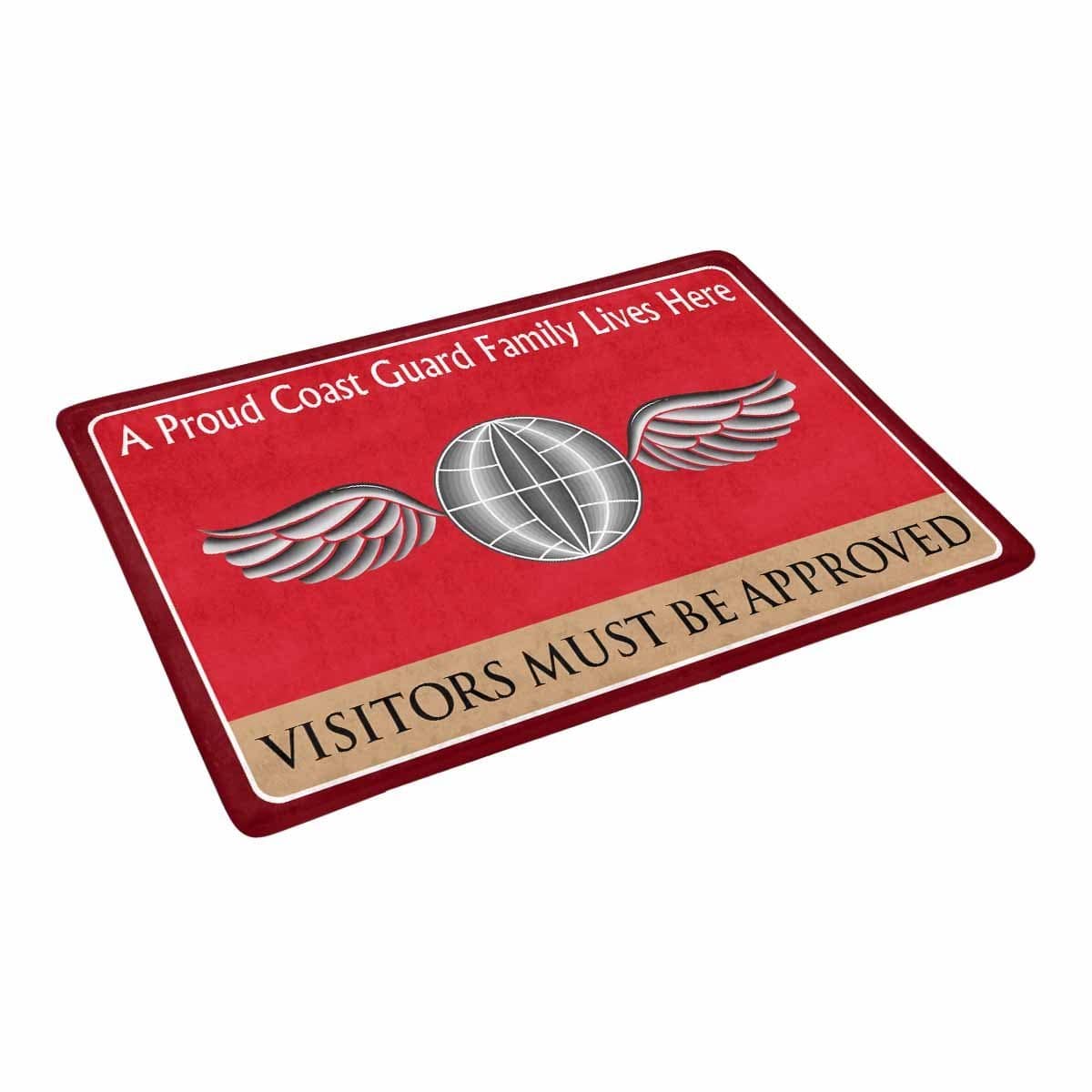 US Coast Guard Aviation Electricians Mate AE Logo Family Doormat - Visitors must be approved (23.6 inches x 15.7 inches)-Doormat-USCG-Rate-Veterans Nation