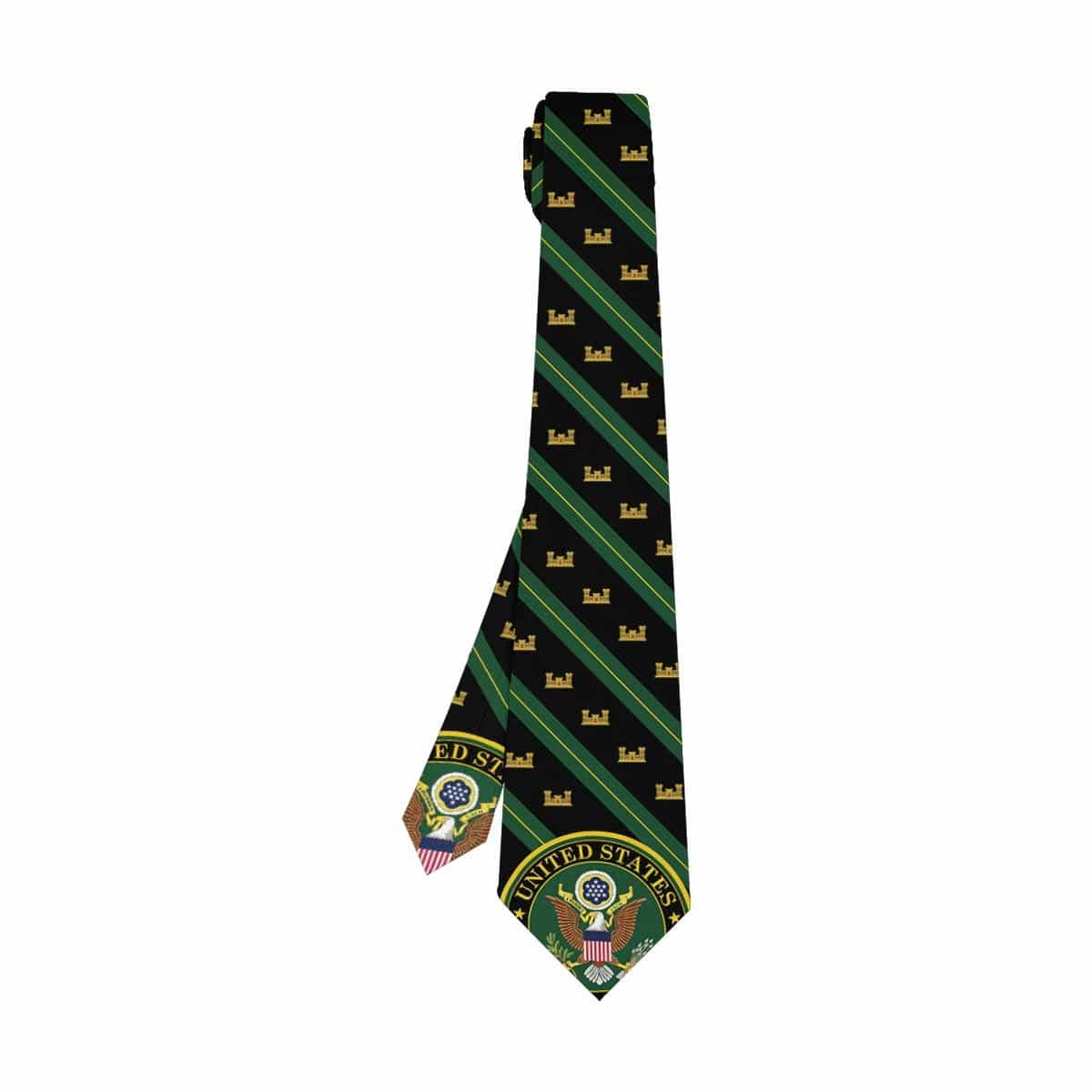 US Army Corps of Engineers Classic Necktie (Two Sides)-Necktie-Army-Branch-Veterans Nation