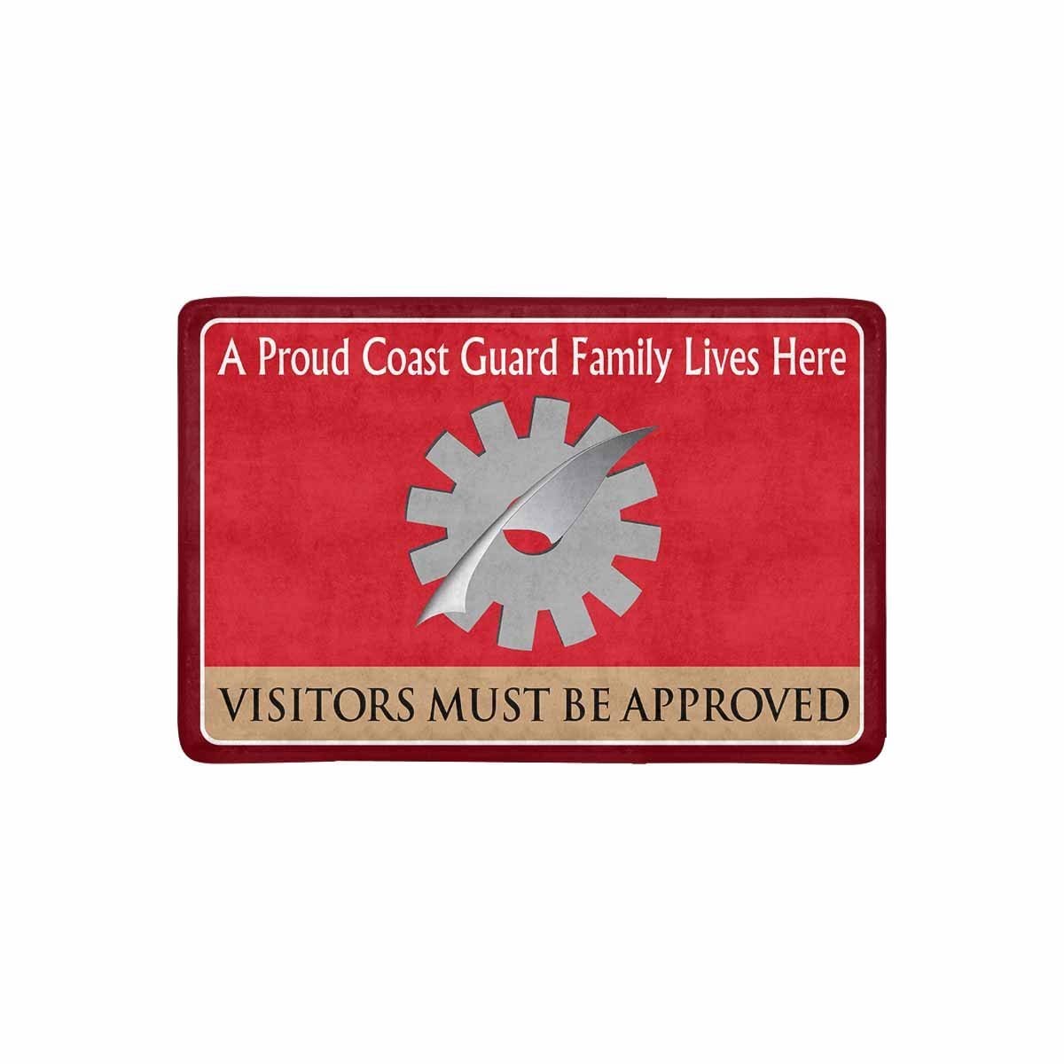 US Coast Guard Data Processing Technician DP Logo Family Doormat - Visitors must be approved (23.6 inches x 15.7 inches)-Doormat-USCG-Rate-Veterans Nation