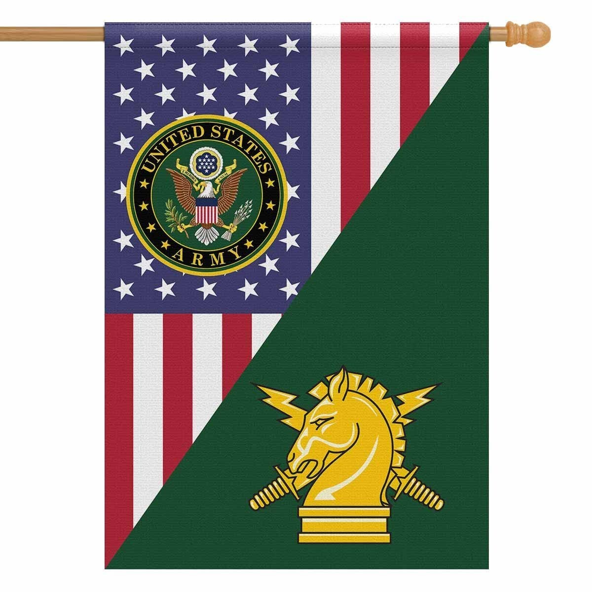 US Army Insignia With America Flag House Flag 28 Inch x 40 Inch Twin-Side Printing-HouseFlag-Army-Veterans Nation