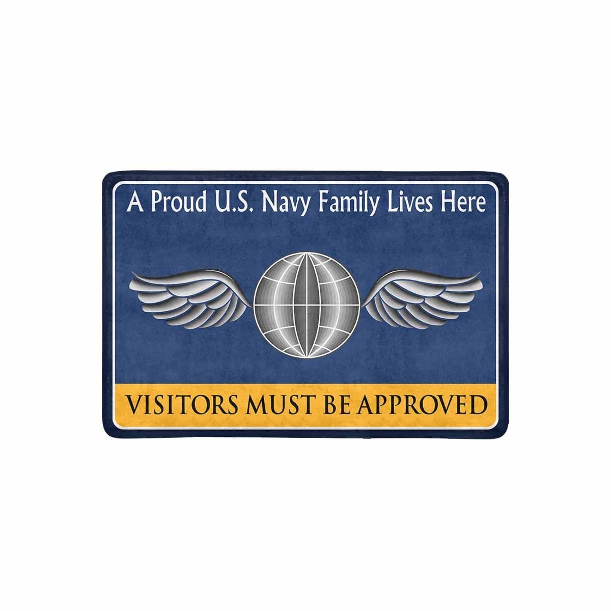 Navy Aviation Electricians Mate Navy AE Family Doormat - Visitors must be approved (23,6 inches x 15,7 inches)-Doormat-Navy-Rate-Veterans Nation