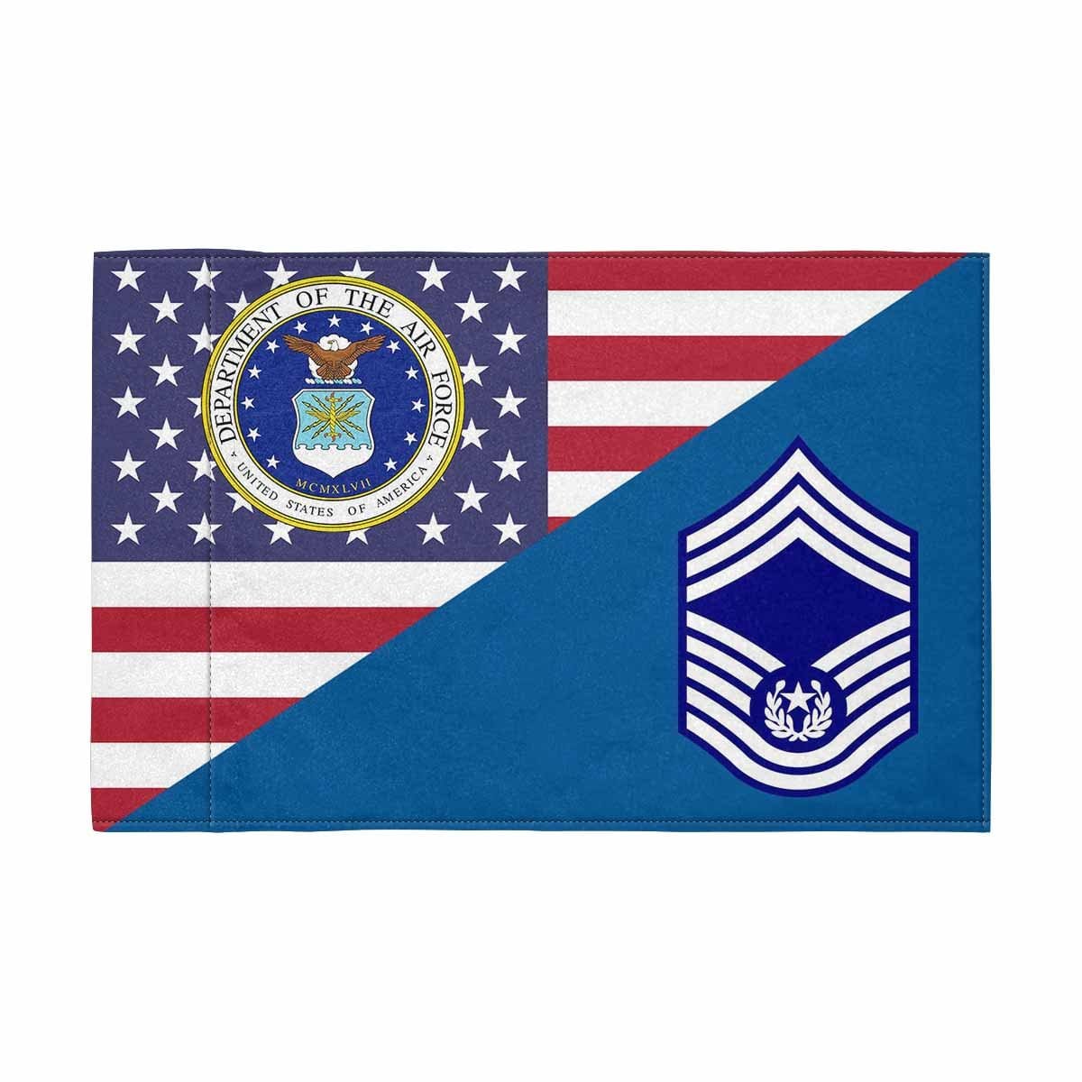 US Air Force E-9 CMSAF Motorcycle Flag 9" x 6" Twin-Side Printing D01-MotorcycleFlag-USAF-Veterans Nation