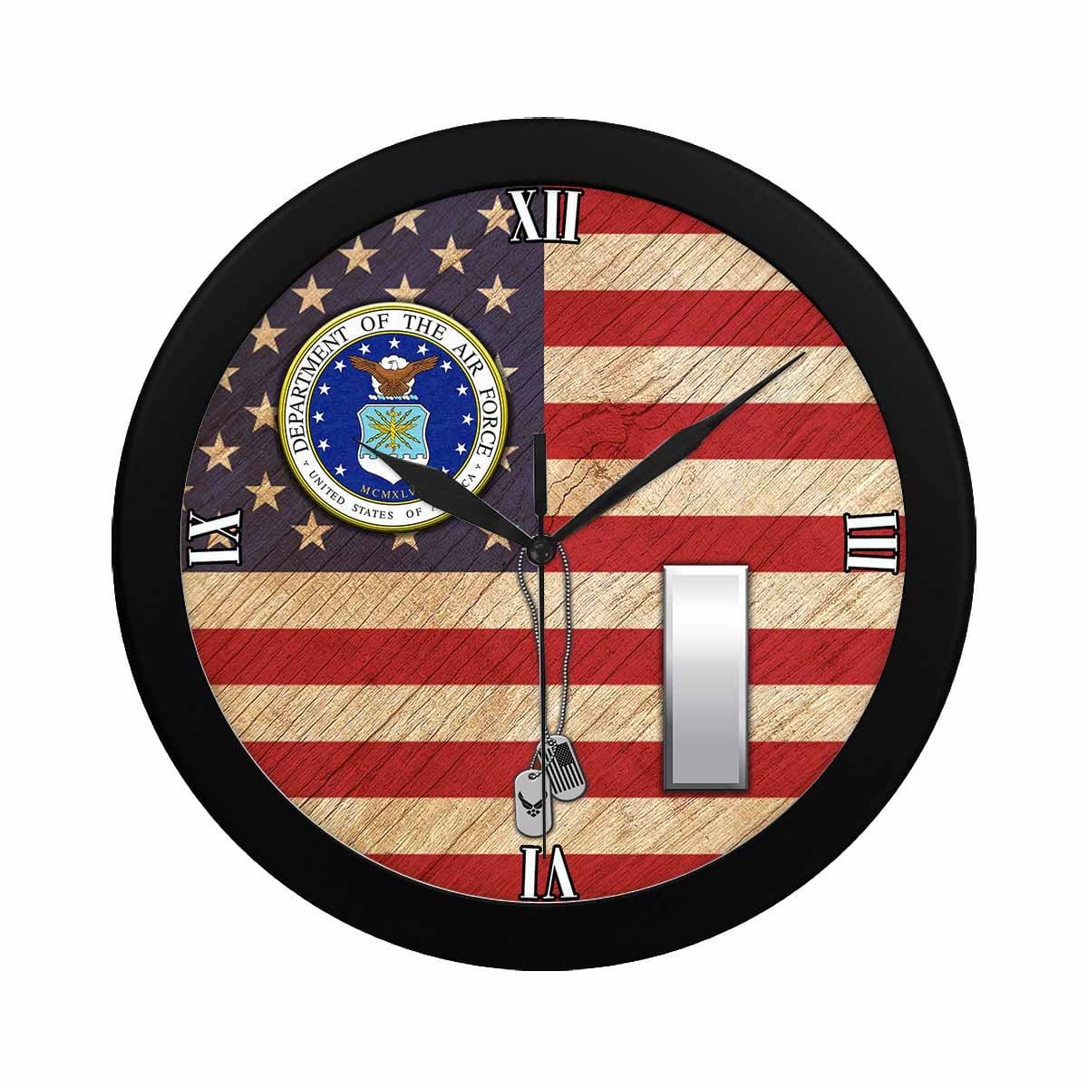 US Air Force O-2 First Lieutenant 1st L O2 Wall Clock-WallClocks-USAF-Ranks-Veterans Nation