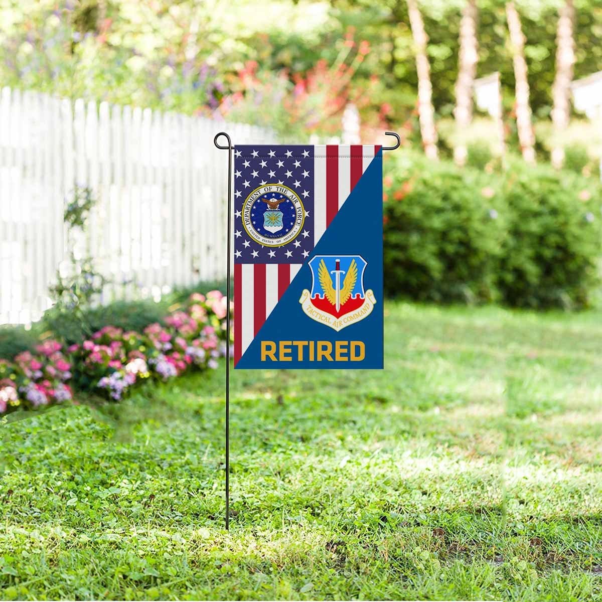 US Air Force Tactical Air Command Retired Garden Flag/Yard Flag 12 inches x 18 inches Twin-Side Printing-GDFlag-USAF-Shield-Veterans Nation