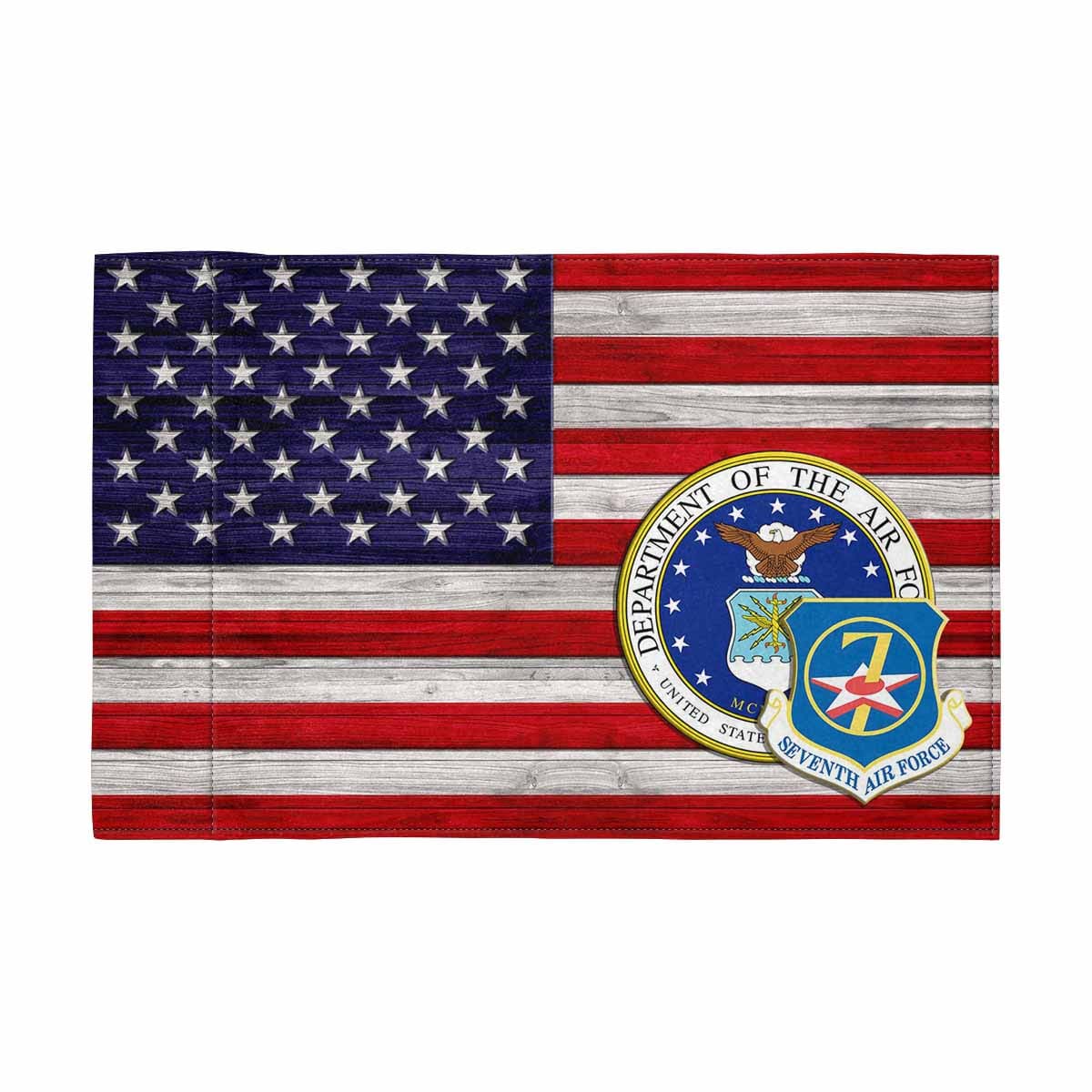 US Air Force Seventh Air Force Motorcycle Flag 9" x 6" Twin-Side Printing D02-MotorcycleFlag-USAF-Veterans Nation