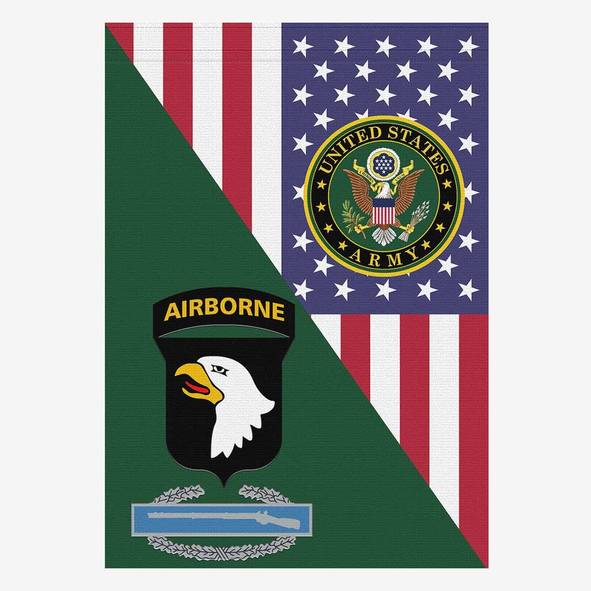 US ARMY 101ST AIRBORNE DIVISION Combat Infantryman First Award Badge House Flag 28x40 Inches-HouseFlag-Army-Veterans Nation