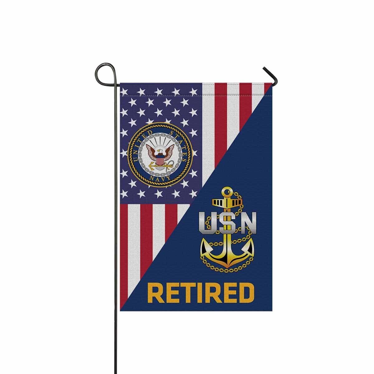 US Navy E-7 Chief Petty Officer E7 CPO Senior Noncommissioned Officer Collar Device Retired Garden Flag/Yard Flag 12 inches x 18 inches Twin-Side Printing-GDFlag-Navy-Collar-Veterans Nation