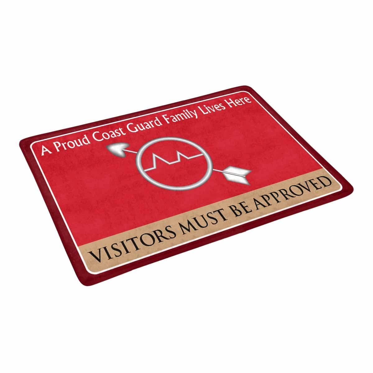 US Coast Guard Operations Specialist OS Logo Family Doormat - Visitors must be approved (23.6 inches x 15.7 inches)-Doormat-USCG-Rate-Veterans Nation