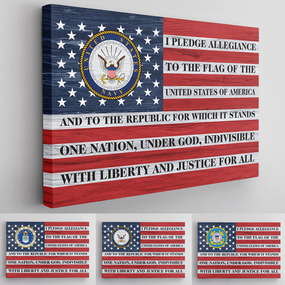 US Military, I Pledge Allegiance To The Flag Canvas 1.5in Frame-Housewares-Veterans Nation