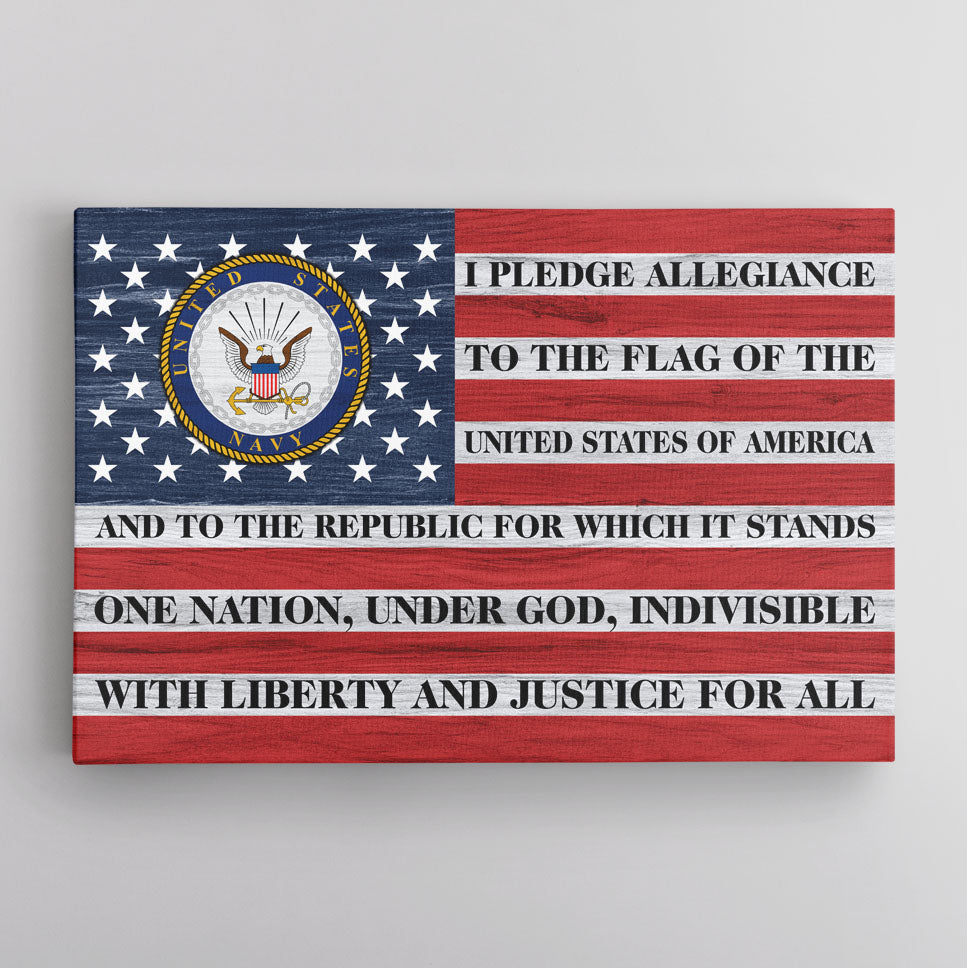 US Military, I Pledge Allegiance To The Flag Canvas 1.5in Frame-Housewares-Veterans Nation