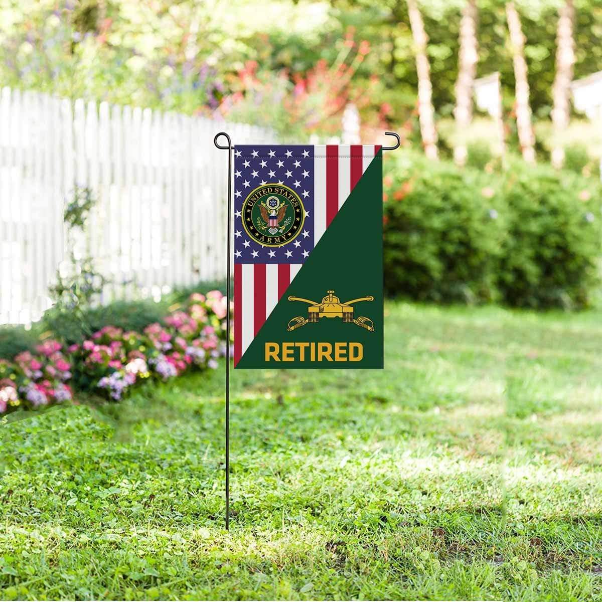 U.S Army Armor Retired Garden Flag/Yard Flag 12 Inch x 18 Inch Twin-Side Printing-GDFlag-Army-Branch-Veterans Nation
