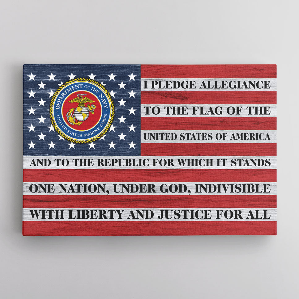 US Military, I Pledge Allegiance To The Flag Canvas 1.5in Frame-Housewares-Veterans Nation